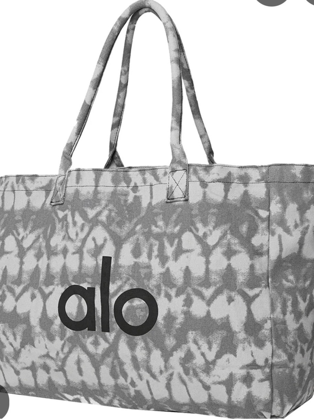 ALO Yoga Tie-Dye Canvas Tote in Gray and White